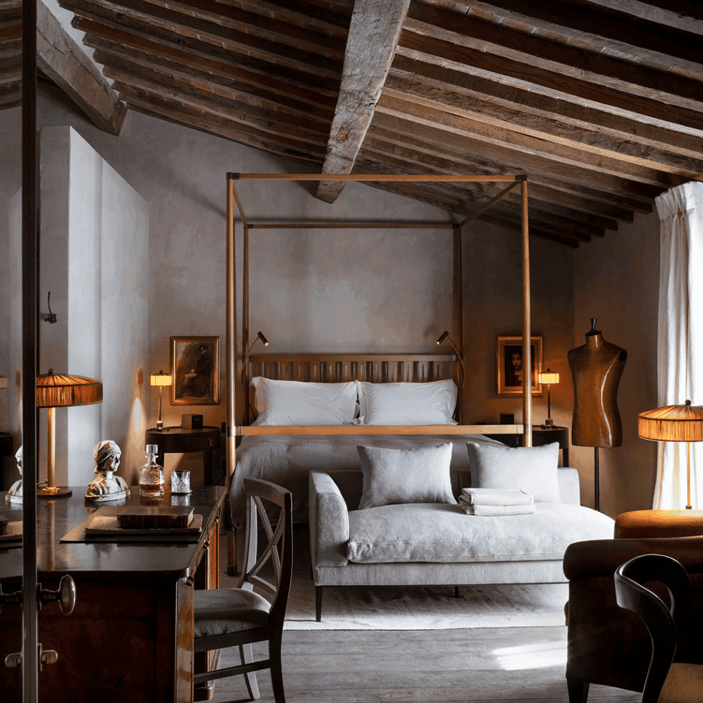 LXURI - Reschio Hotel offers elegant bedroom suites inside a historic Italian castle