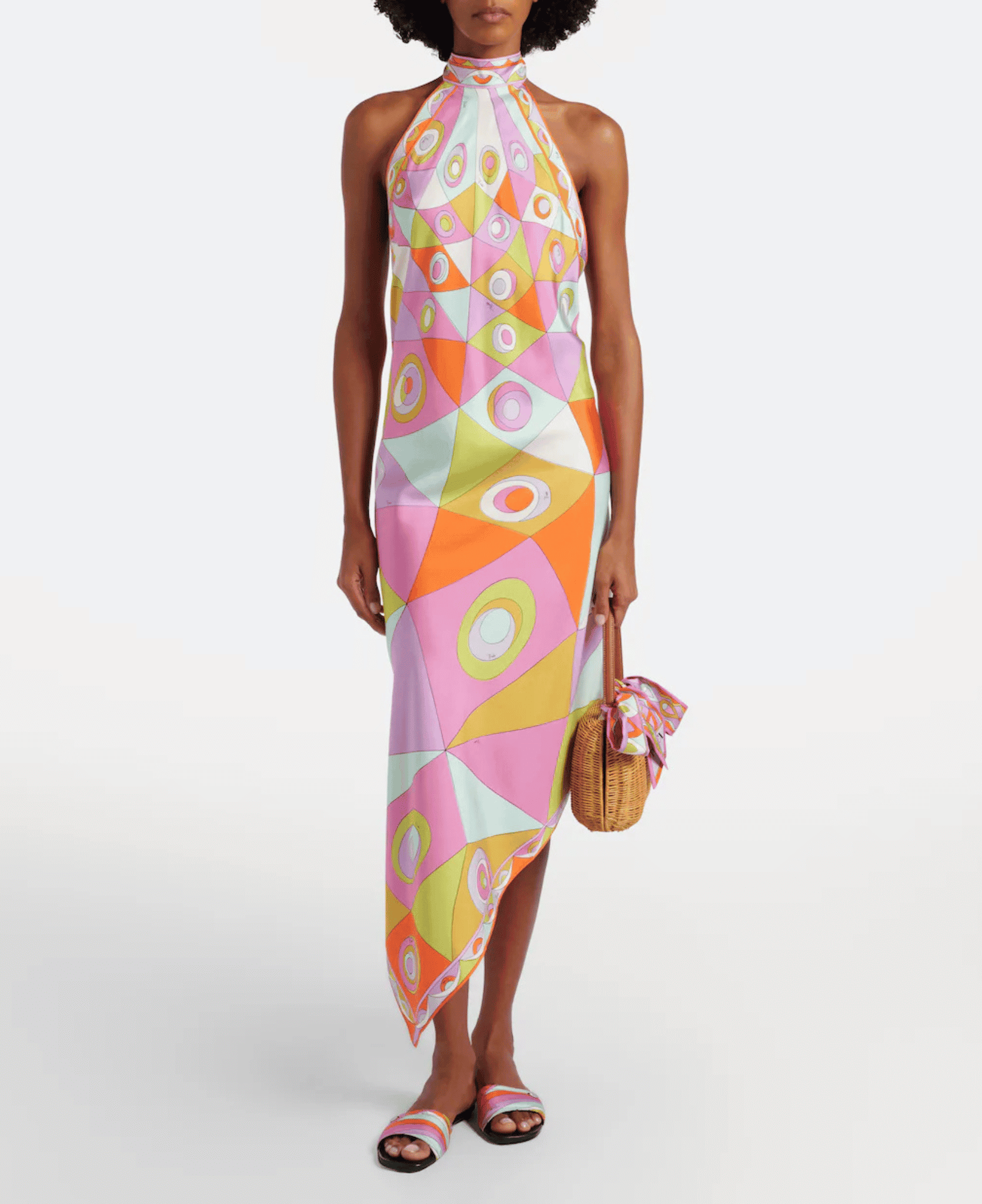 Pucci Occhi Silk Twill Midi Dress | Shop Mytheresa | LXURI