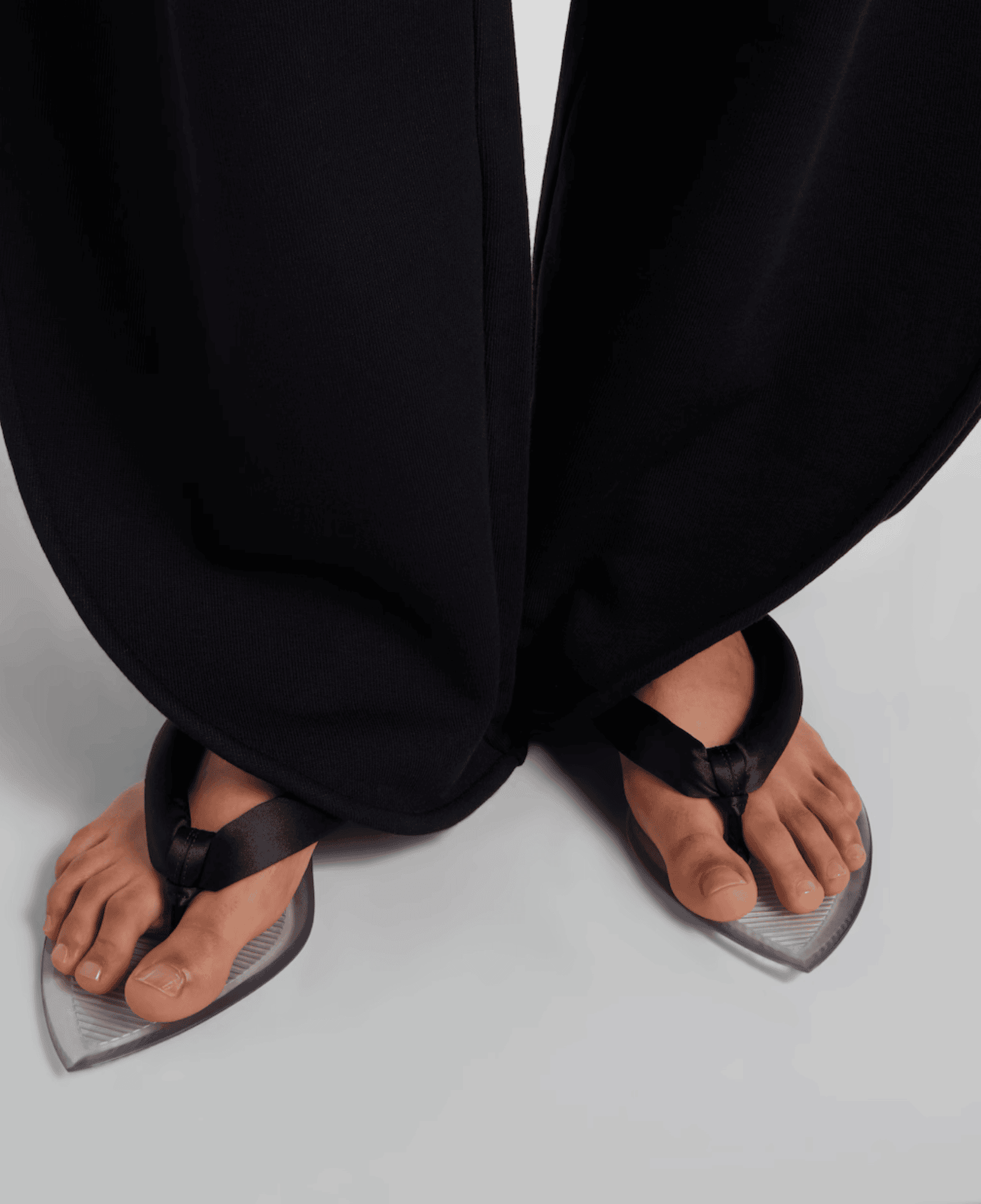 Summer 2026 Shoe Trends by LXURI: Alaïa: Invisible Satin Thong Sandals