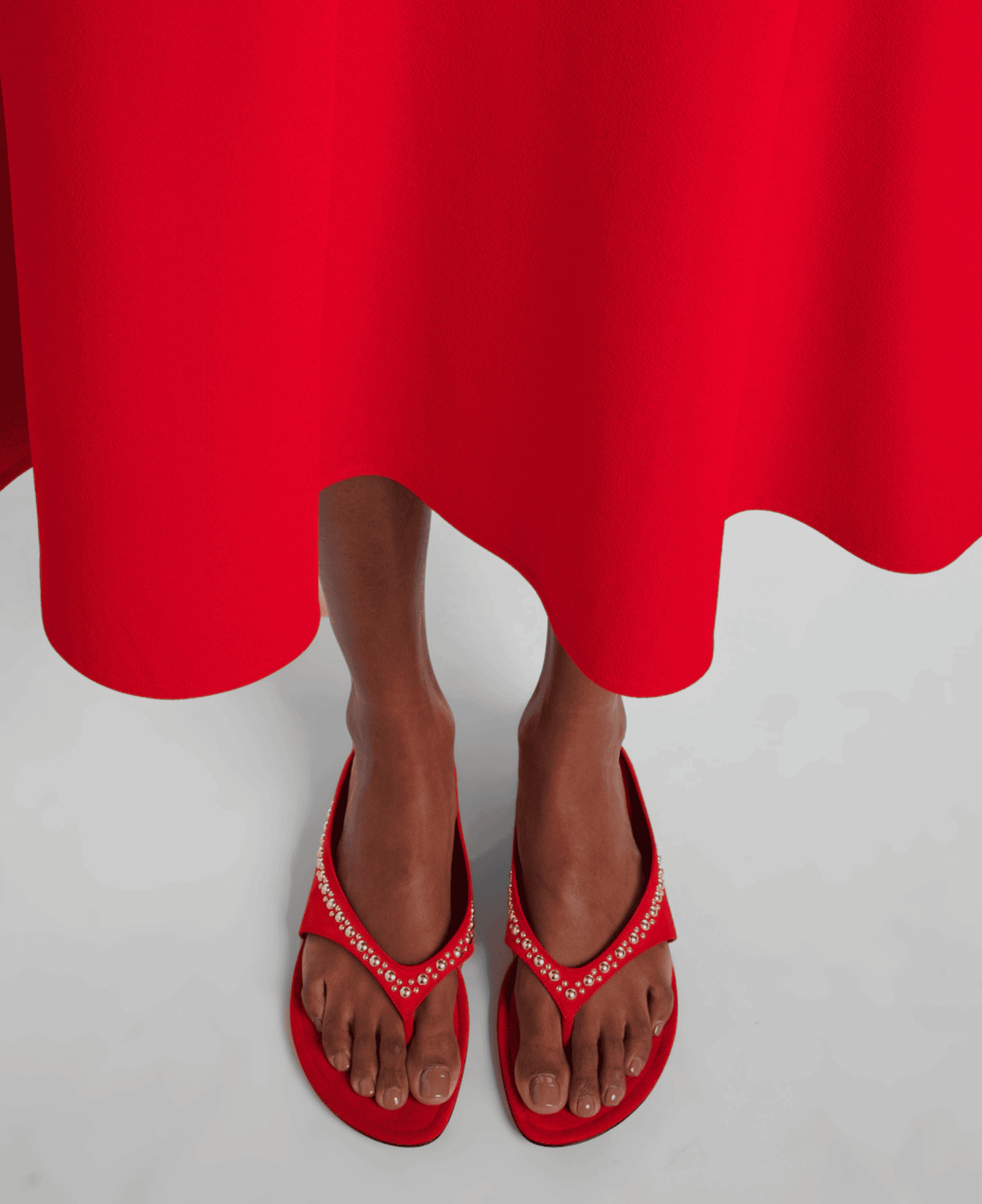 Herbert Levine:
Sunkissed Studded Suede Thong Sandals at Mytheresa | LXURI