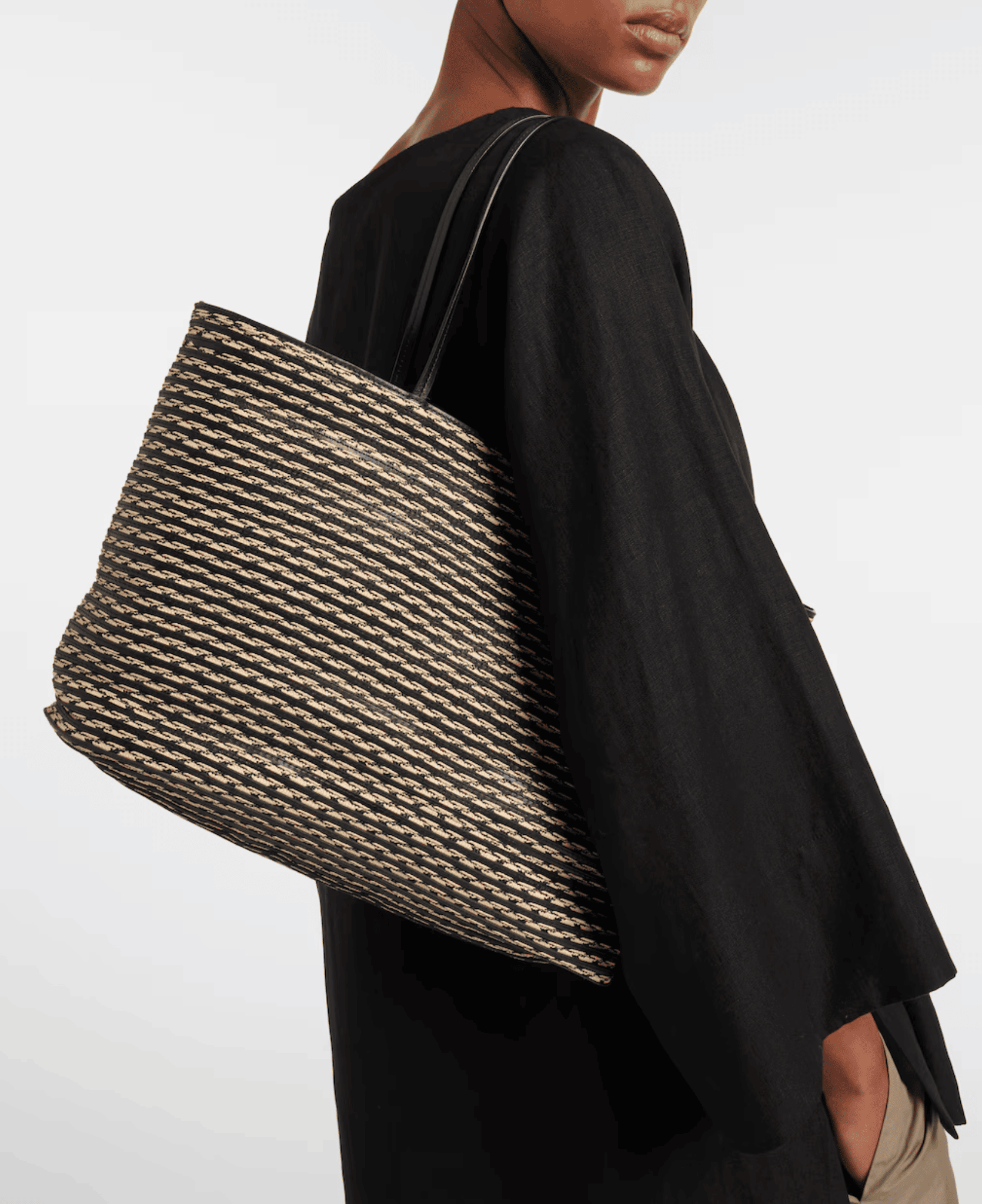 LXURI - Beau Large Leather-Trimmed Raffia Tote Bag by The Row