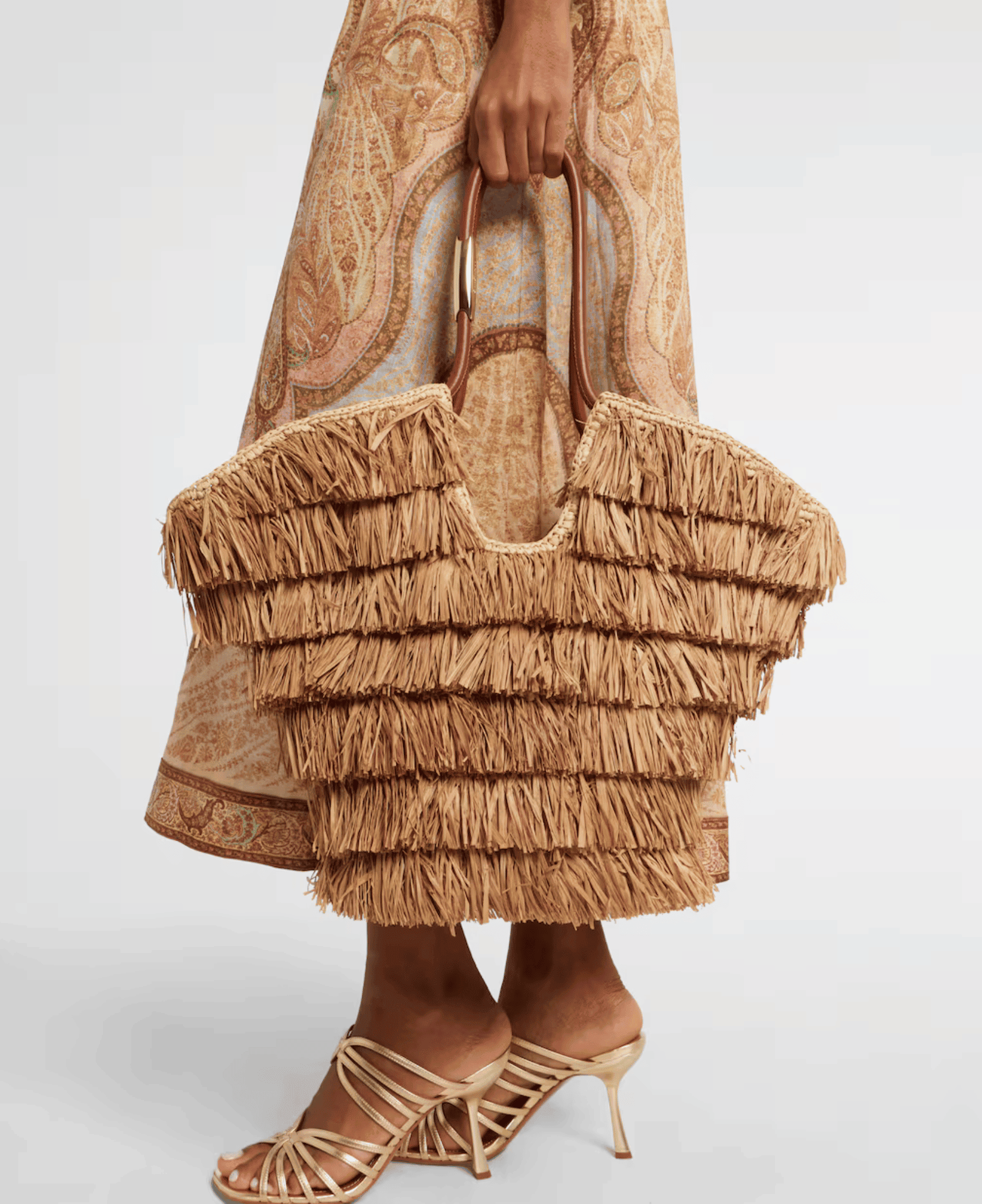 LXURI - Goldentime Medium Raffia Tote Bag – Brown by Zimmermann