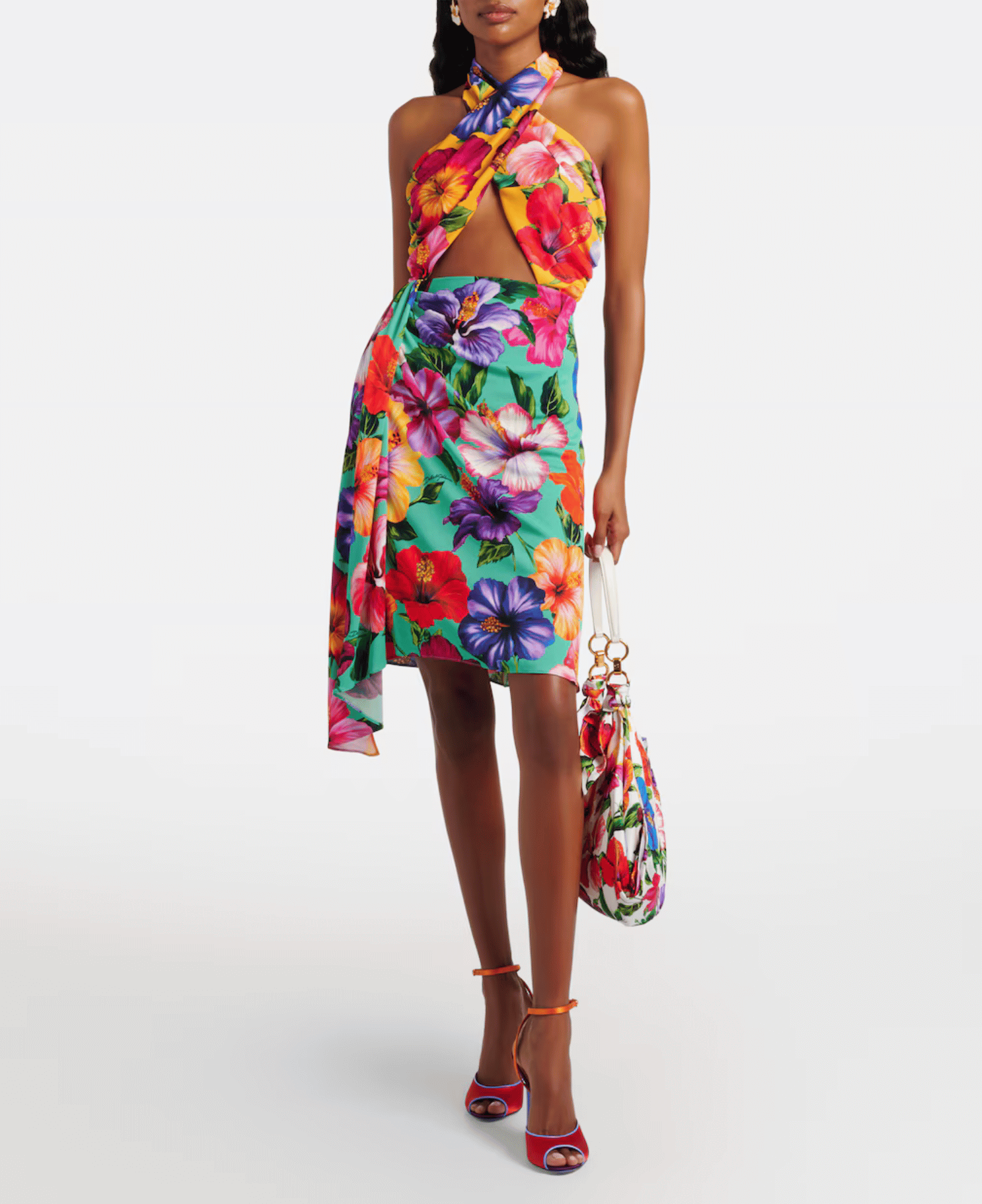 Dolce&Gabbana Cutout Floral Halterneck Minidress | LXURI