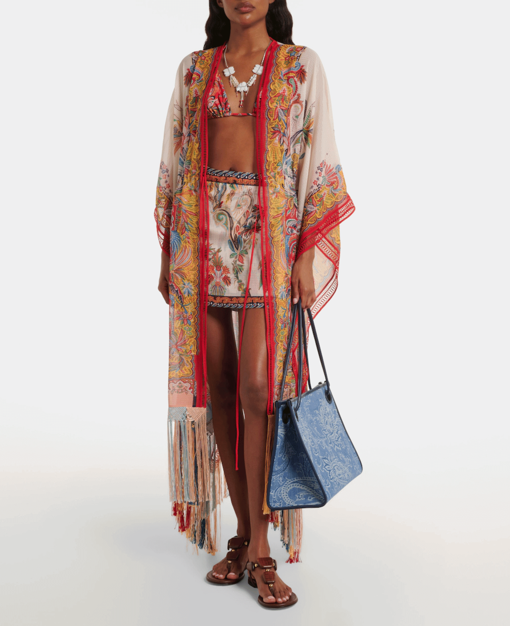 Etro Paisley Fringed Kaftan | Shop Mytheresa | LXURI