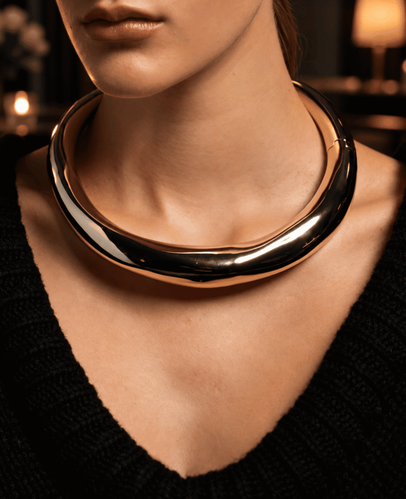 Fall 2026 Jewelry Trends - Alexis Bittar Metal Hinge Collar Necklace in Silver -