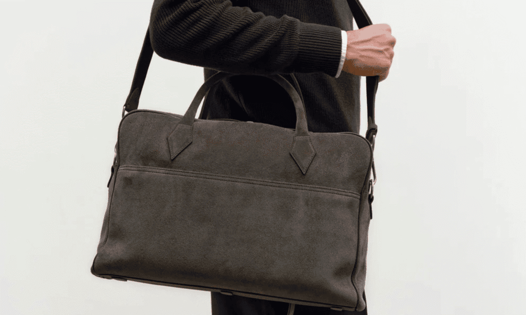 Closer Slim Briefcase in Suede London | Métier Men's Bags