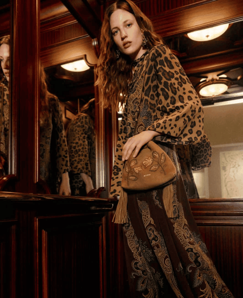 Leopard-Print Tie-Neck Silk Maxi Dress: A Dramatic Entrance